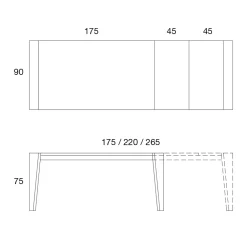 Viadurini Living Ausziehbare Esstische-Ausziehbarer Esstisch in Holzfurnier Verschiedene Ausführungen - Gerry
