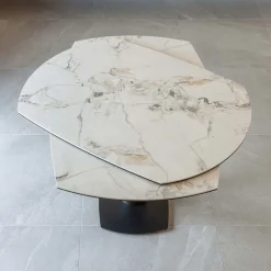 Viadurini Living Ausziehbare Esstische-Ausziehbarer Esstisch mit Keramik- und Metallgestell – Indira