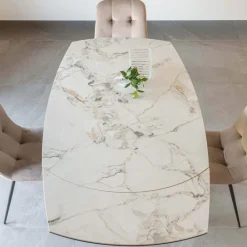 Viadurini Living Ausziehbare Esstische-Ausziehbarer Esstisch mit Keramik- und Metallgestell – Indira