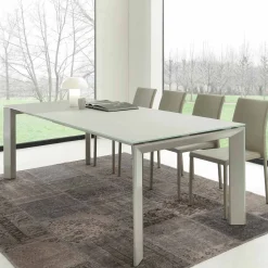 Viadurini Living Ausziehbare Esstische-Ausziehbarer Esstisch mit gehärteter Glastischplatte - Faleria