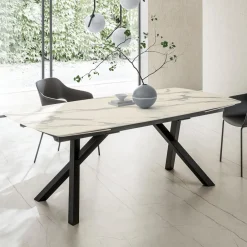 Viadurini Living Ausziehbare Esstische-Ausziehbarer Fasstisch auf 240 oder 280 cm aus geschichtetem HPL - Dialogo