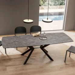 Viadurini Living Ausziehbare Esstische-Ausziehbarer Fasstisch auf 240 oder 280 cm aus HPL und Metall - Geschenk