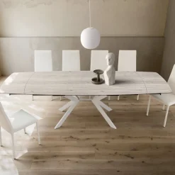 Viadurini Living Ausziehbare Esstische-Ausziehbarer Fasstisch auf 240 oder 280 cm aus HPL und Metall - Geschenk