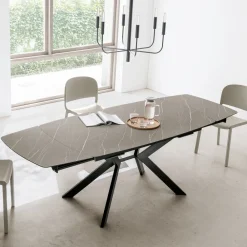 Viadurini Living Ausziehbare Esstische-Ausziehbarer Fasstisch auf 240 oder 280 cm aus HPL und Metall - Geschenk