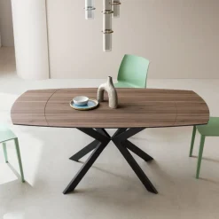 Viadurini Living Ausziehbare Esstische-Ausziehbarer Fasstisch aus geschichtetem HPL mit verschiedenen Oberflächen - Incontro