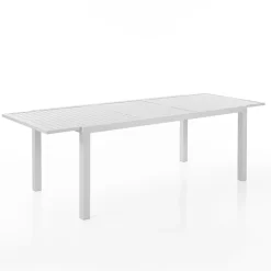 Viadurini in the Garden Gartentische Aus Aluminium|Ausziehbare Gartentische-Ausziehbarer Gartentisch mit weißer Aluminiumplatte und Sockel – Parler