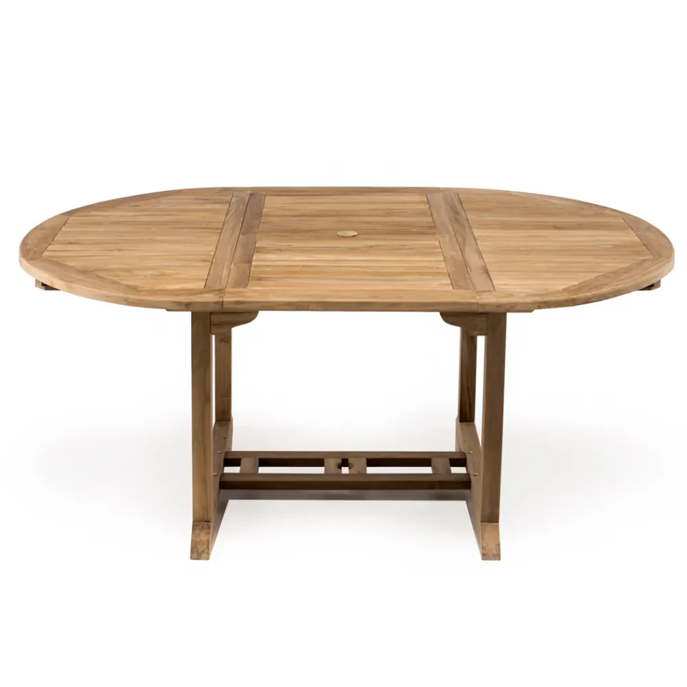 Viadurini in the Garden Gartentische Aus Teakholz-Ausziehbarer Gartentisch aus natürlichem Teak - Yggdrasil