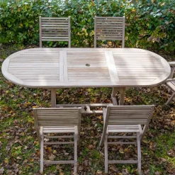 Viadurini in the Garden Gartentische Aus Teakholz-Ausziehbarer Gartentisch aus Teakholz in verschiedenen Größen - Yggdrasil