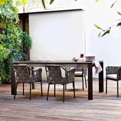 Varaschin Ausziehbare Gartentische-Ausziehbarer Gartentisch aus lackiertem Aluminium Dolmen