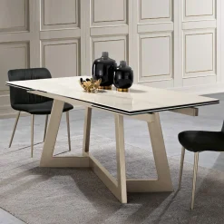 Viadurini Living Ausziehbare Esstische-Ausziehbarer Glaskeramiktisch mit 3 verschiedenen Oberflächen Made in Italy - Tecna