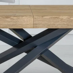 Viadurini Living Esstische Nach Mass|Ausziehbare Esstische-Ausziehbarer Indoor-Tisch aus Massivholz und Metall Made in Italy - Khal