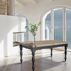 Viadurini Living Esstische Nach Mass|Ausziehbare Esstische-Ausziehbarer Indoor-Tisch aus Tanne mit geformten Ecken und Intarsien Made in Italy - Faramir