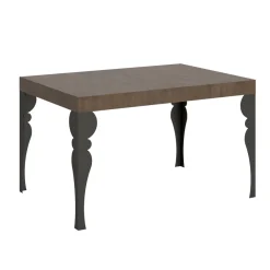 Viadurini Living Ausziehbare Esstische-Ausziehbarer Küchentisch aus anthrazitfarbenem Holz und Eisen, hergestellt in Italien – Sassone