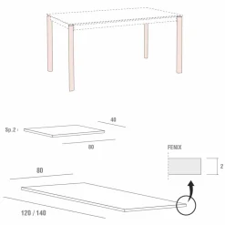 Viadurini Living Ausziehbare Esstische-Ausziehbarer Küchentisch Bis zu 240 cm in Fenix Made in Italy - Maltesisch