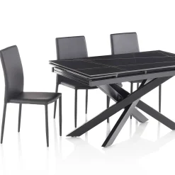 Viadurini Living Ausziehbare Esstische-Ausziehbarer Keramiktisch auf 200 cm mit 4 Stühlen – Aisha