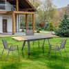 Viadurini in the Garden Ausziehbare Gartentische-Ausziehbarer Outdoor-Tisch aus anthrazitfarbenem Aluminium und Glasplatte – Aimer
