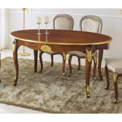 Viadurini Classic Esstisch Oval|Ausziehbare Esstische-Ausziehbarer ovaler Esstisch 270 cm aus Holz Made in Italy - Barock