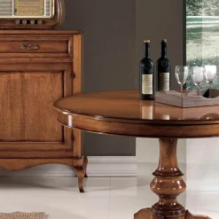 Viadurini Classic Ausziehbare Esstische-Ausziehbarer runder Wohnzimmertisch aus Walnussholz, hergestellt in Italien – Vittoria