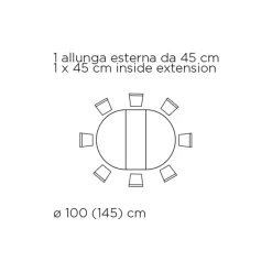 Viadurini Living Runde Tische-Ausziehbarer runder Wohnzimmertisch aus Laminat, hergestellt in Italien – Dollars