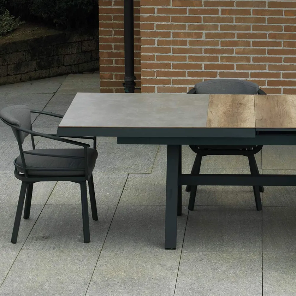 Viadurini in the Garden Gartentische Aus Aluminium|Ausziehbare Gartentische-Ausziehbarer Tisch 303 cm aus Aluminium mit HPL-Platte - Righello
