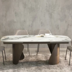 Viadurini Living Ausziehbare Esstische-Ausziehbarer Tisch 300 cm aus Metall und gesinterter Steinplatte - Taviria