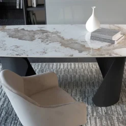 Viadurini Living Ausziehbare Esstische-Ausziehbarer Tisch 300 cm aus Metall und gesinterter Steinplatte - Taviria