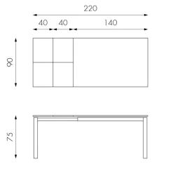 Viadurini Living Ausziehbare Esstische-Ausziehbarer Tisch auf 220 cm aus Keramik und Metall – Nadia