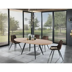 Viadurini Living Ausziehbare Esstische-Ausziehbarer Tisch auf 200 cm mit schwarzen Metallbeinen – Lithium