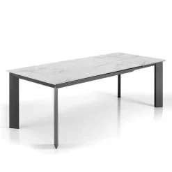 Viadurini Living Ausziehbare Esstische-Ausziehbarer Tisch auf 220 cm aus Keramik mit Marmoroberfläche – Berice