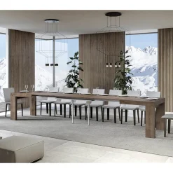 Viadurini Living Ausziehbare Esstische-Ausziehbarer Tisch auf 440 cm aus Mikropartikeln aus Holz, hergestellt in Italien – Baum