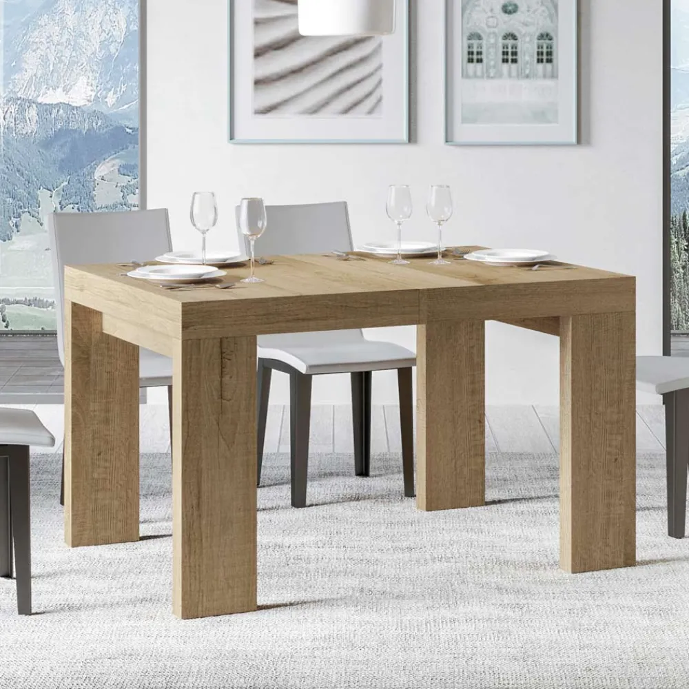Viadurini Living Ausziehbare Esstische-Ausziehbarer Tisch auf 440 cm aus Mikropartikeln aus Holz, hergestellt in Italien – Baum