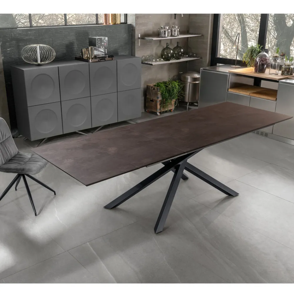 Viadurini Living Ausziehbare Esstische-Ausziehbarer Tisch auf 270 cm mit HPL-Platte und Aluminium-Untergestell – Suchen