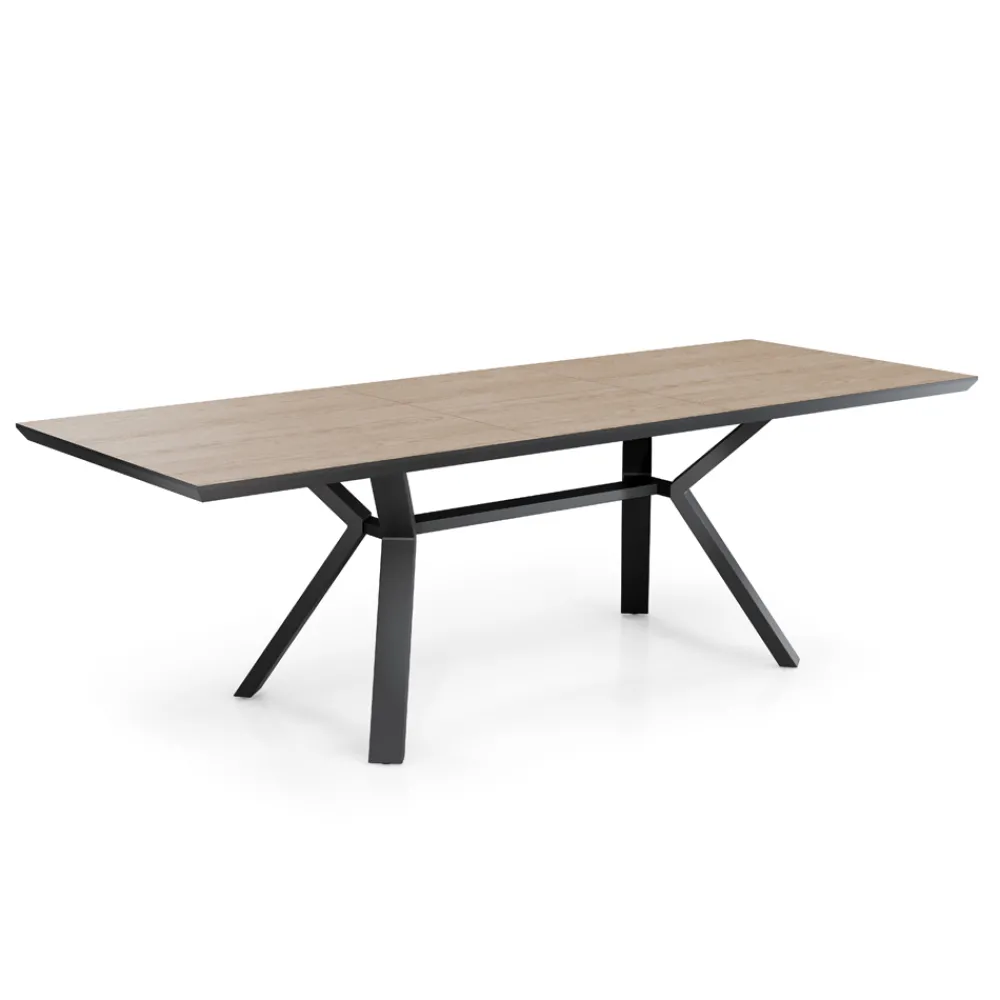 Viadurini Living Ausziehbare Esstische-Ausziehbarer Tisch auf 240 cm aus schwarzem Metall und MDF – Donzella