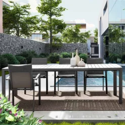 Viadurini in the Garden Gartentische Aus Aluminium|Ausziehbare Gartentische-Ausziehbarer Tisch auf 240 cm aus pulverbeschichtetem Aluminium – lackiert