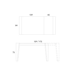 Viadurini Living Ausziehbare Esstische-Ausziehbarer Tisch auf 265 cm aus Canaletto-Walnussholz, hergestellt in Italien – Orchidea