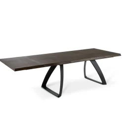 Viadurini Living Ausziehbare Esstische-Ausziehbarer Tisch auf 300 cm aus Eichenfurnier und Aluminiumbasis – Travis