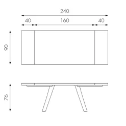 Viadurini Living Ausziehbare Esstische-Ausziehbarer Tisch auf 300 cm aus Eichenfurnier und Aluminiumbasis – Travis