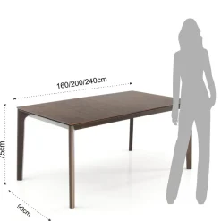 Viadurini Living Ausziehbare Esstische-Ausziehbarer Tisch auf 240 cm aus Holz mit Platte aus MDF – Ruthenium