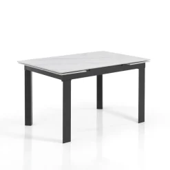 Viadurini Living Ausziehbare Esstische-Ausziehbarer Tisch auf 180 cm in weißem Marmor-Finish – Brotola