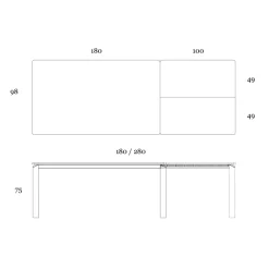 Viadurini Living Ausziehbare Esstische-Ausziehbarer Tisch auf 298 cm aus Keramik und Metall Made in Italy – Tulip