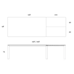 Viadurini Living Ausziehbare Esstische-Ausziehbarer Tisch auf 298 cm aus Keramik und Metall Made in Italy – Tulip