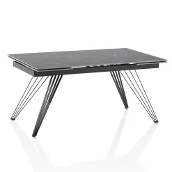 Viadurini Living Ausziehbare Esstische-Ausziehbarer Tisch auf 240 cm aus Keramik und schwarzem Metall – Leila