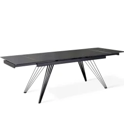 Viadurini Living Ausziehbare Esstische-Ausziehbarer Tisch auf 240 cm aus Keramik und schwarzem Metall – Leila