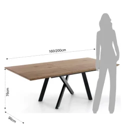 Viadurini Living Ausziehbare Esstische-Ausziehbarer Tisch auf 200 cm aus MDF mit Melaminbeschichtung – Lutezio