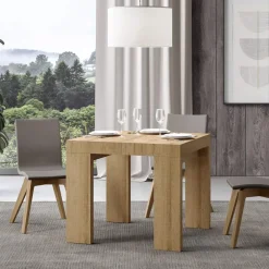 Viadurini Living Ausziehbare Esstische-Ausziehbarer Tisch auf 246 cm aus Mikropartikeln aus Holz, hergestellt in Italien – Baum