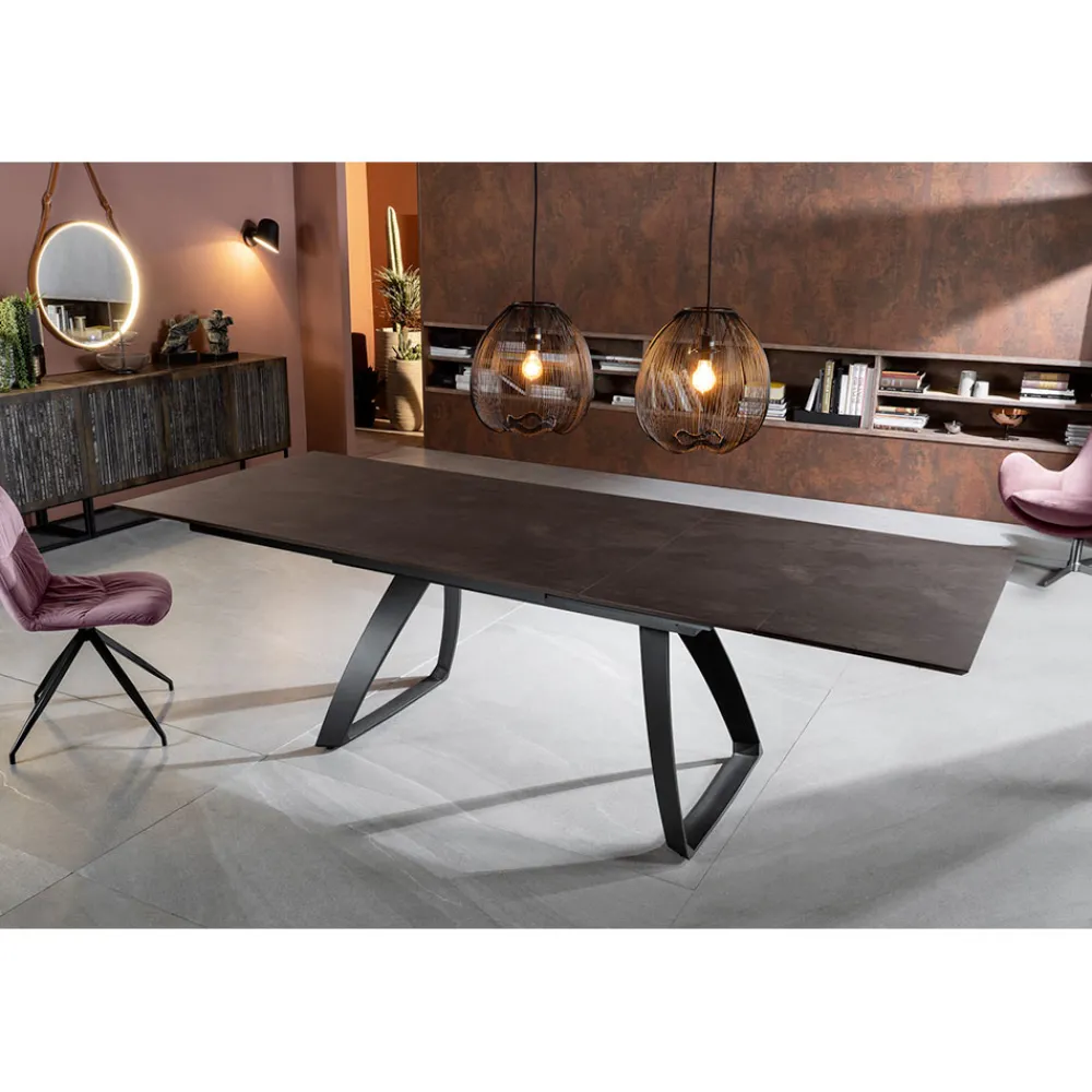 Viadurini Living Ausziehbare Esstische-Ausziehbarer Tisch auf 270 cm mit HPL-Platte und Aluminiumgestell – Villongo