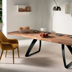 Viadurini Living Ausziehbare Esstische-Ausziehbarer Tisch aus Furnierholz Eiche und Metall schwarz Travis