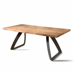 Viadurini Living Ausziehbare Esstische-Ausziehbarer Tisch aus Furnierholz Eiche und Metall schwarz Travis