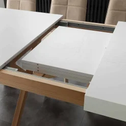 Viadurini Living Ausziehbare Esstische-Ausziehbarer Tisch aus Massivholz weiß  Rico