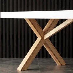 Viadurini Living Ausziehbare Esstische-Ausziehbarer Tisch aus Massivholz weiß  Rico